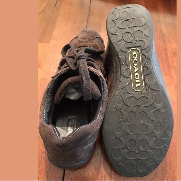 COACH Roxann Tennis Shoes Sneakers Brown Lace Ups - Picture 7 of 8